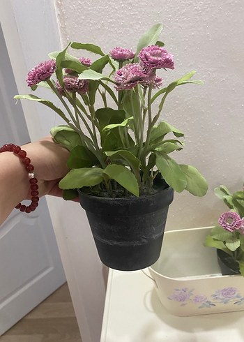  Beden mor Renk 6 adet balkon yapay VAZOLU çiçekler