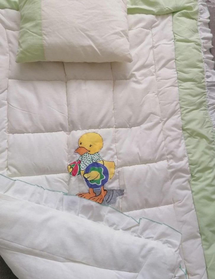 Nakışlı Bebek Uyku Seti, Beyaz ve Pastel Yeşil - Görsel 2