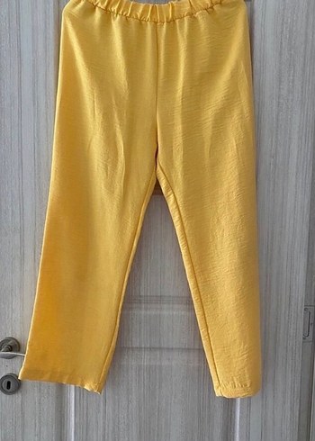 Sarı Keten Kadın Salaş Takım - Görsel 5