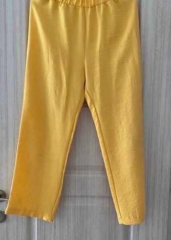 Sarı Keten Kadın Salaş Takım - Görsel 4