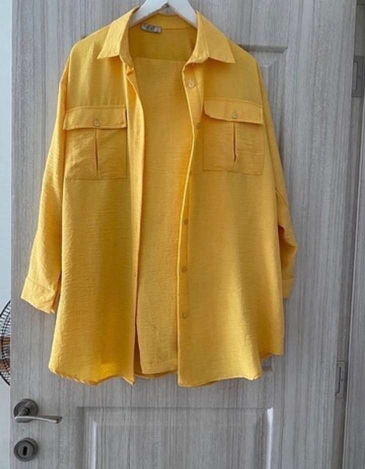 Sarı Keten Kadın Salaş Takım - Görsel 2