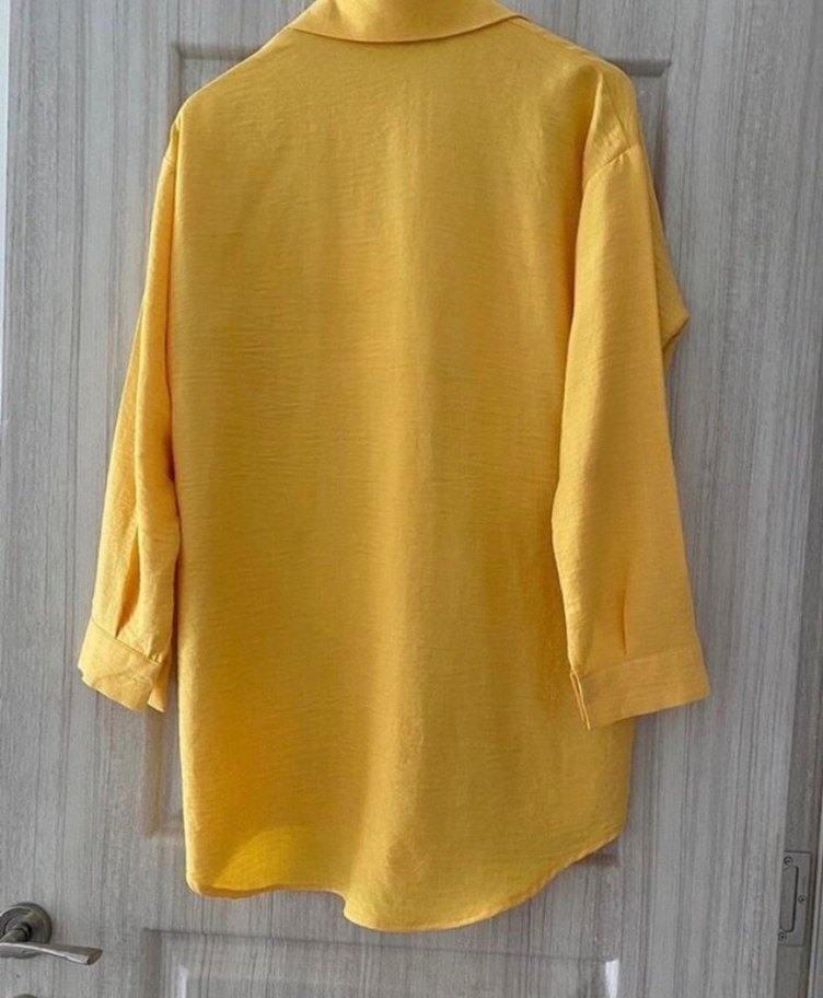 Sarı Keten Kadın Salaş Takım - Görsel 3