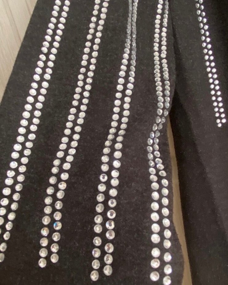 Nakışlı Siyah Uzun Kollu Triko Elbise sayılı giyildi - Görsel 3