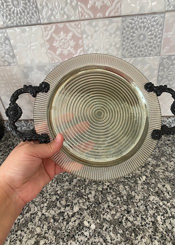 Diğer Altın ve Gri Kulplu Dekoratif Tepsi