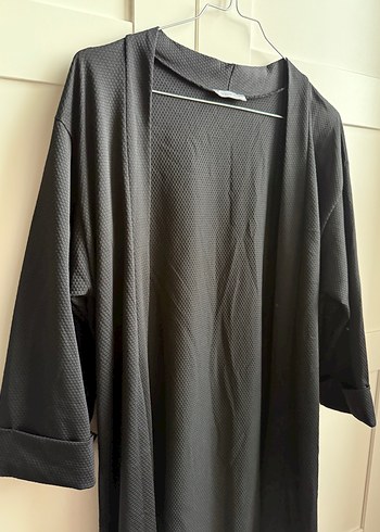 Siyah Kadın Salaş Uzun Hırka - Görsel 3