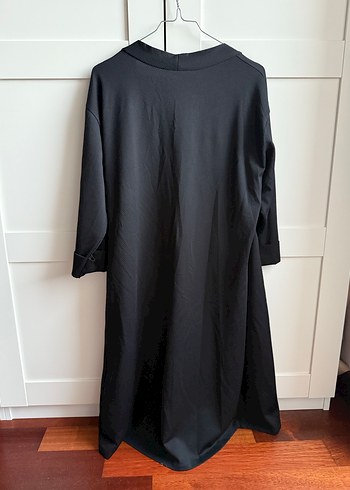 Siyah Kadın Salaş Uzun Hırka - Görsel 2