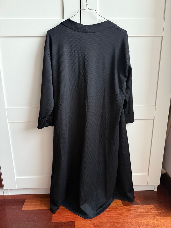 Siyah Kadın Salaş Uzun Hırka - Görsel 2