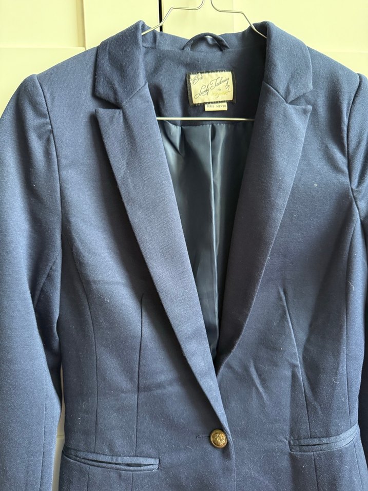 Düğmeli Lacivert Kadın Blazer Ceket - Görsel 3