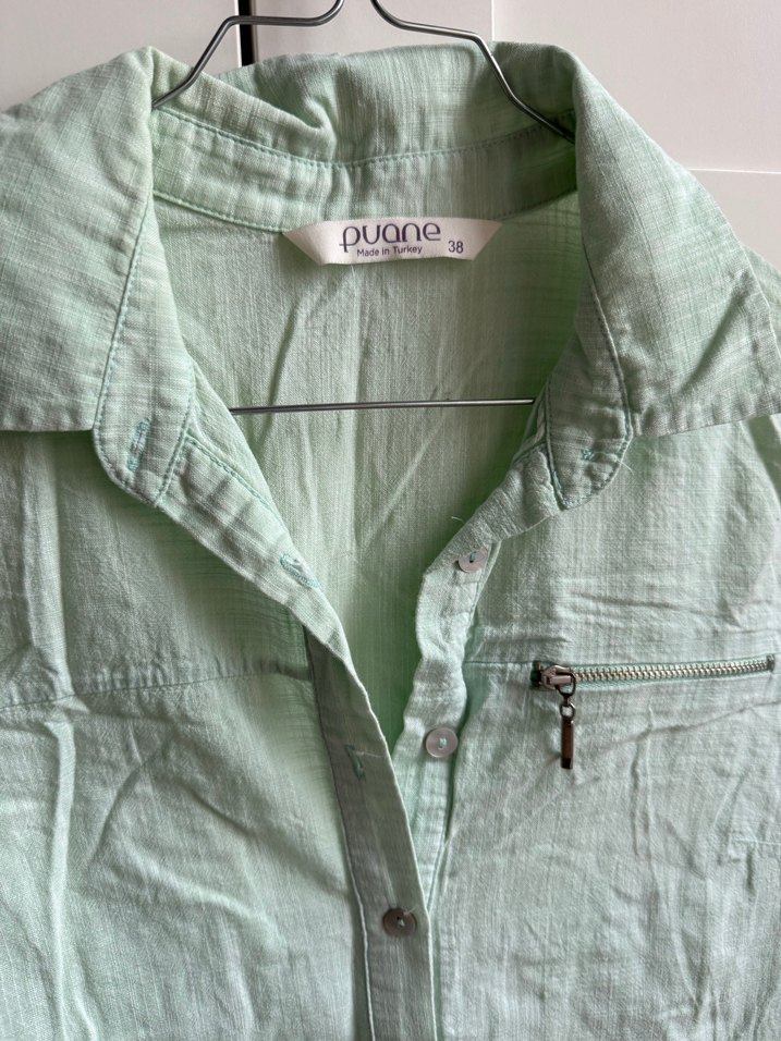 Yeşil Uzun Kollu Tunik Gömlek - Görsel 3