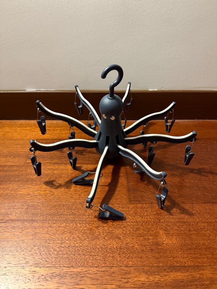 Ahtapot Tasarımlı Lacivert Mandallı Askı - Görsel 2