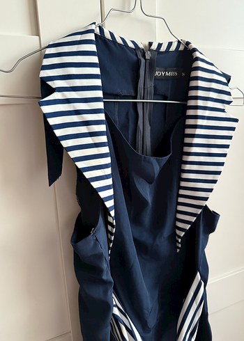 Lacivert Uzun Drapeli Kadın Tulum - Görsel 4