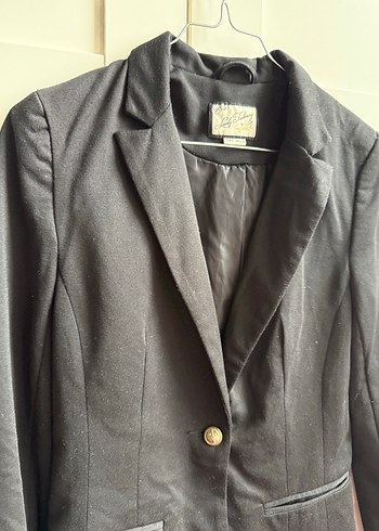 Düğmeli Siyah Kadın Blazer Ceket - Görsel 3