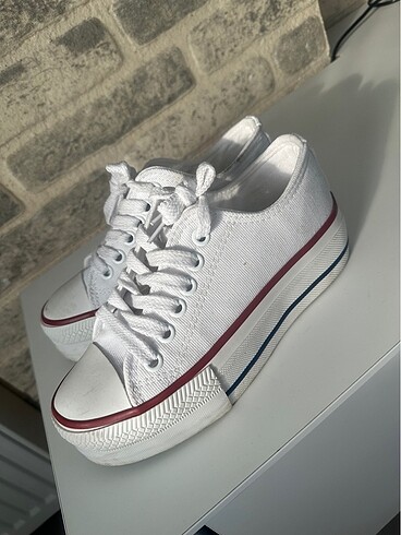 Benetton Benetton beyaz yüksek taban converse