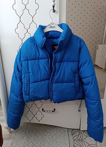 s Beden mavi Renk Crop Mont