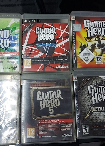 6 Adet Guitar Hero oyunları 