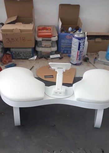 Beyaz Telefon Tutuculu Manikür sehpası - Görsel 5