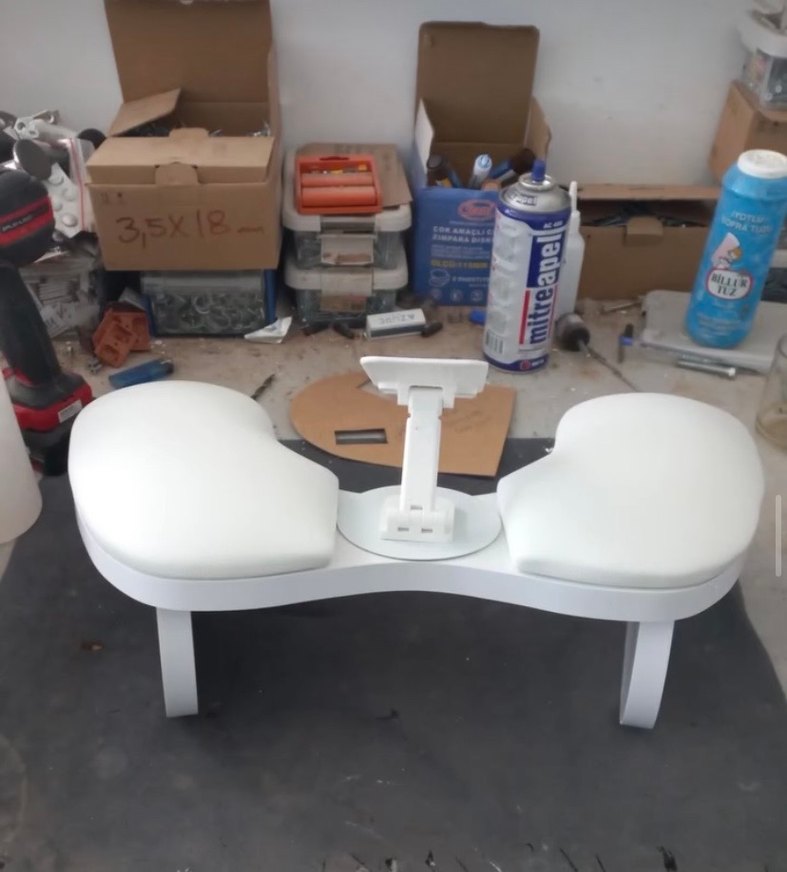 Beyaz Telefon Tutuculu Manikür sehpası - Görsel 5