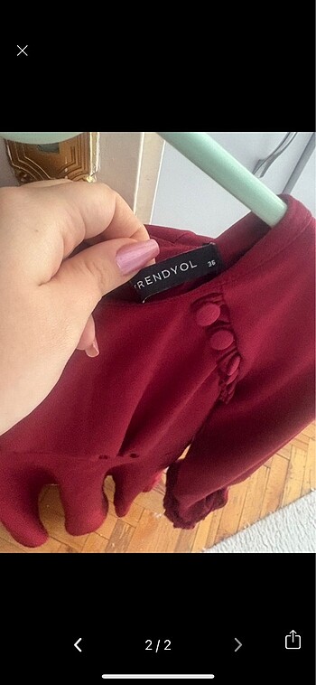 Trendyol & Milla Bordo elbise
