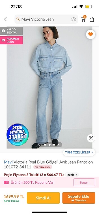 MAVİ VİCTORİA JEANS