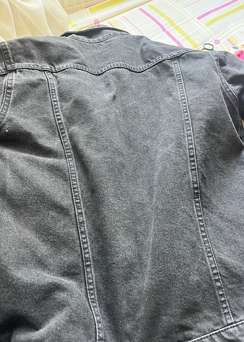 xs Beden Koyu Gri Düğmeli Kadın Denim Ceket
