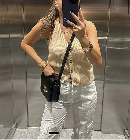 Zara Beyaz Keten Pantolon - Görsel 2