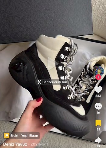 CHANEL Beyaz Siyah Dolgu Topuklu Spor Ayakkabı - Görsel 3