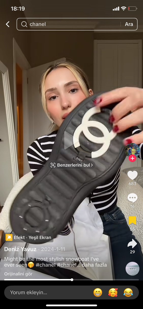 CHANEL Beyaz Siyah Dolgu Topuklu Spor Ayakkabı - Görsel 4