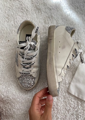 Golden Goose Deluxe Kadın Beyaz Gri Parlak Sneakers - Görsel 4
