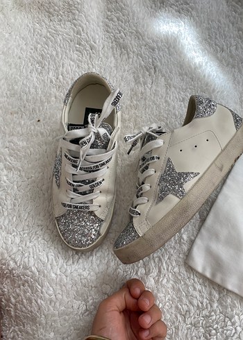 Golden Goose Deluxe Golden Goose Deluxe Kadın Beyaz Gri Parlak Sneakers