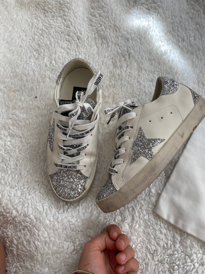 Golden Goose Deluxe Kadın Beyaz Gri Parlak Sneakers - Görsel 5