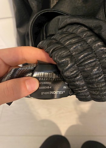 Zara Kadın Siyah Biker Deri Ceket - Görsel 5