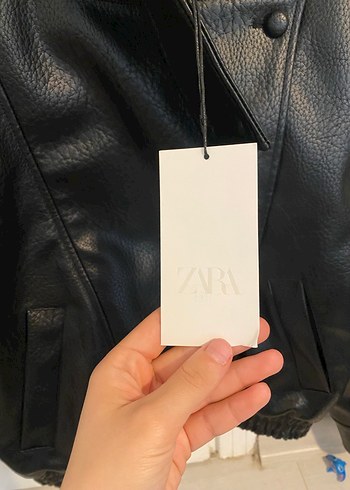 Zara Kadın Siyah Biker Deri Ceket - Görsel 3