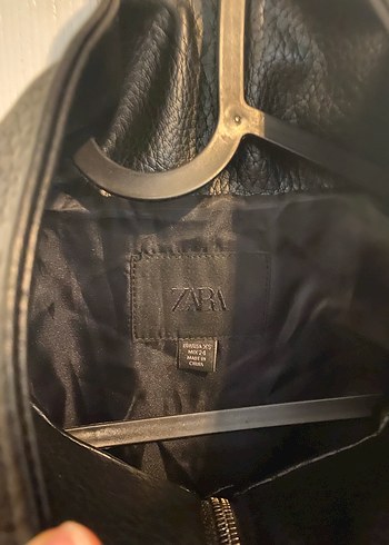 Zara Kadın Siyah Biker Deri Ceket - Görsel 4