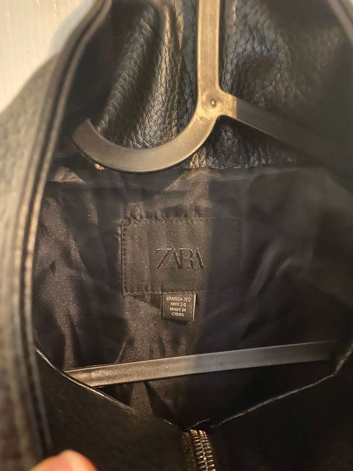 Zara Kadın Siyah Biker Deri Ceket - Görsel 4