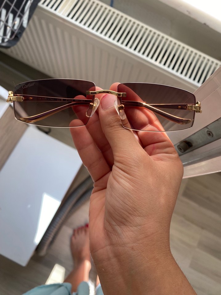 Cartier Kahverengi Kadın Güneş Gözlüğü - Görsel 5