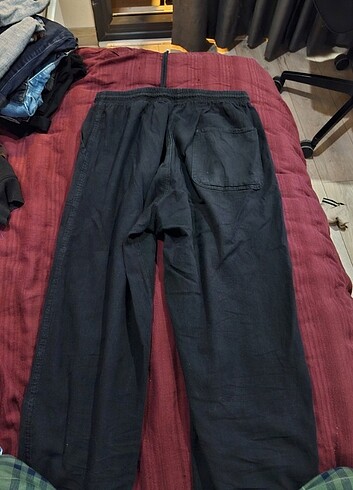m Beden Siyah keten pantalon