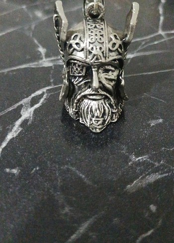 Gri Viking Kasklı Erkek Kolye