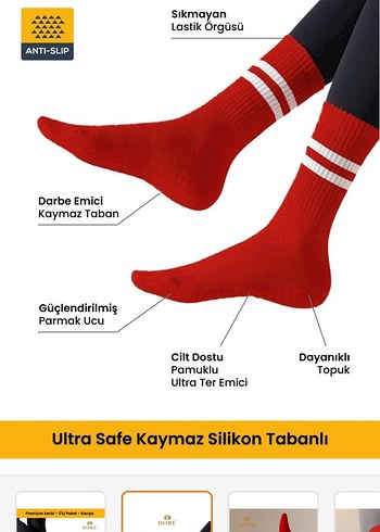 silikonlu tabanlı kaymaz pilates çorabı - Görsel 4