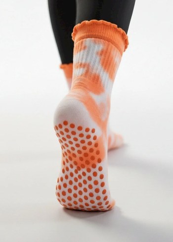 silikon tabanlı kaymaz pilates çorabı - Görsel 3