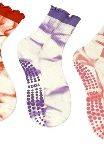 silikon tabanlı kaymaz pilates çorabı - Görsel 2