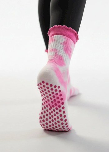 silikon tabanlı kaymaz pilates çorabı - Görsel 4