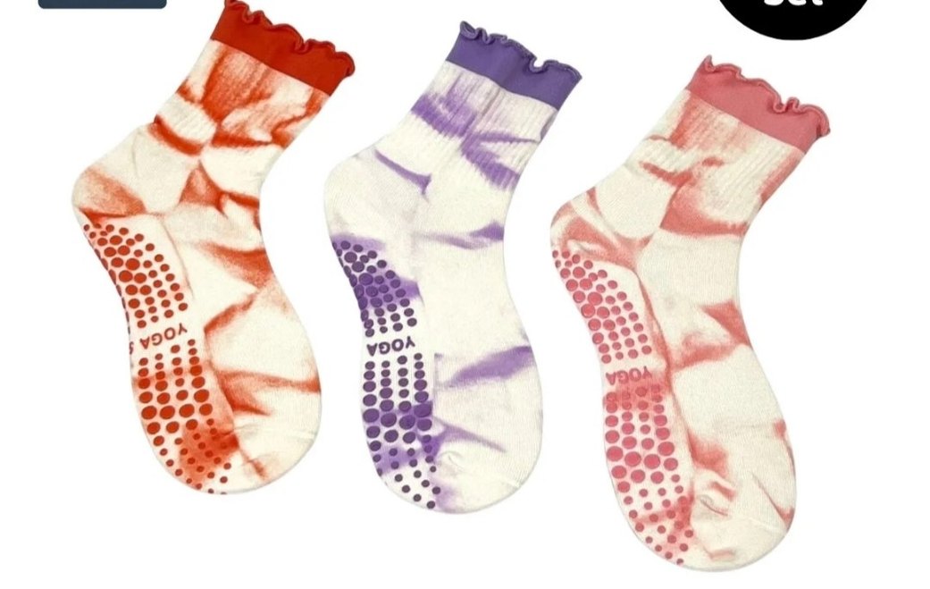 silikon tabanlı kaymaz pilates çorabı - Görsel 2