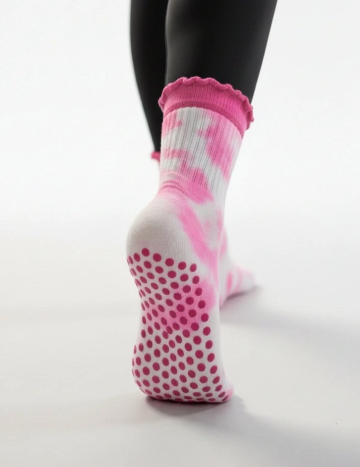 silikon tabanlı kaymaz pilates çorabı - Görsel 4