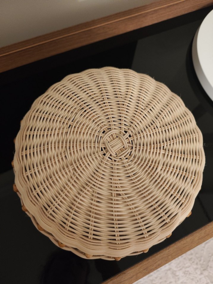 Ahşap Boncuklu Rattan Bambu sepet - Görsel 3