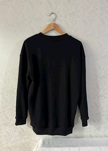 Siyah  Uzun Kollu Keten Sweatshirt - Görsel 2