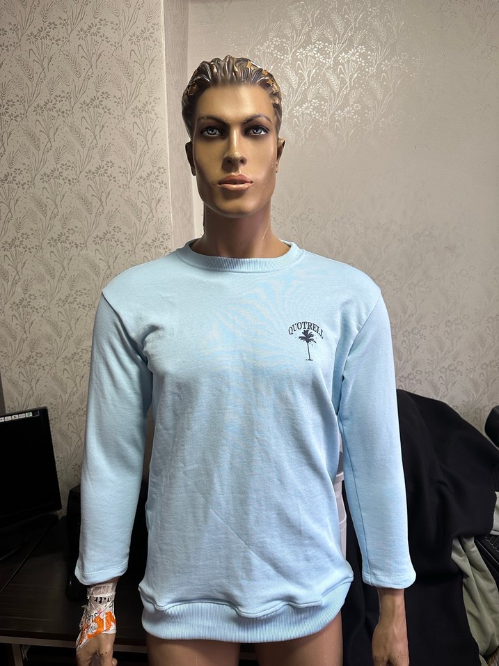 Mavi Baskılı Uzun Kollu Sweatshirt - Görsel 3