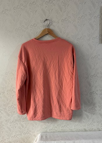 Pembe Kadın Uzun Kollu Basic Sweatshirt - Görsel 2