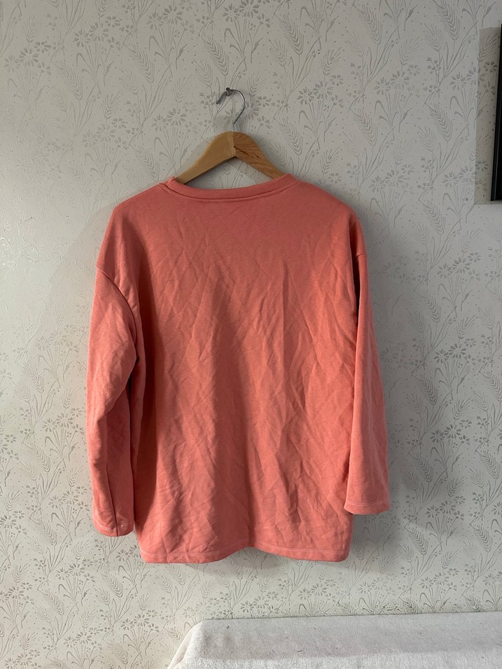 Pembe Kadın Uzun Kollu Basic Sweatshirt - Görsel 2
