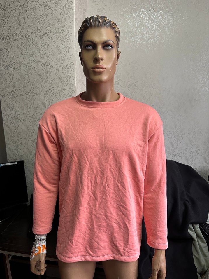 Pembe Kadın Uzun Kollu Basic Sweatshirt - Görsel 3