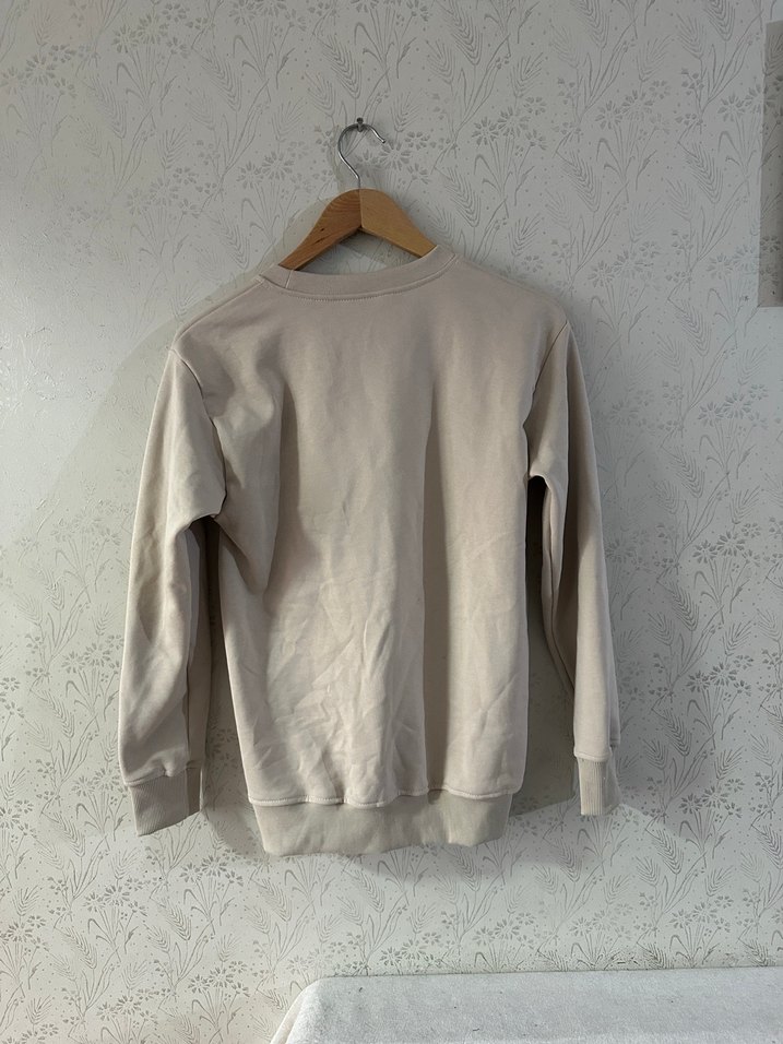 Bej Pamuk Sweatshirt - Görsel 2